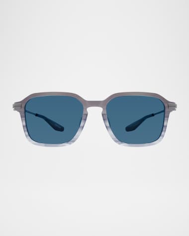 Barton Perreira Men's Delon Acetate and Titanium Rectangle Sunglasses