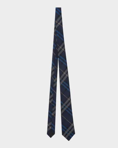 Burberry Men's Check Mulberry Silk Tie