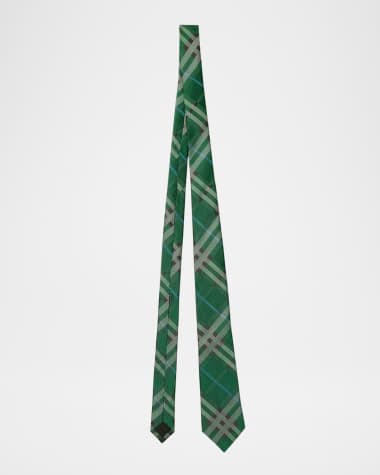 Burberry Men's Check Mulberry Silk Tie