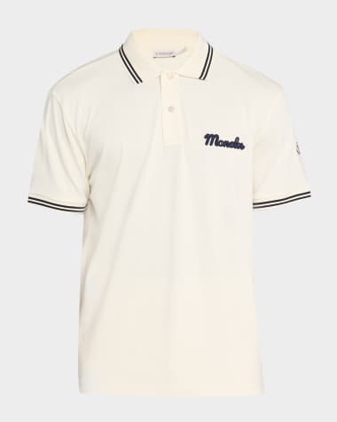 Moncler Men's Logo Script Short Sleeve Polo