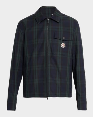 Moncler Men's Plaid Full-Zip Shirt Jacket