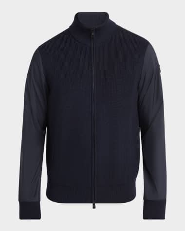 Moncler Men's Chinon Ribbed Full-Zip Jacket