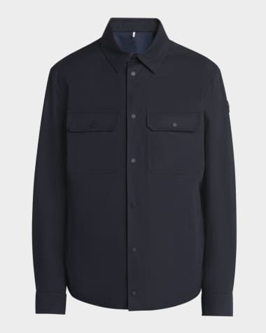 Moncler Men's Gabardine Snap-Front Overshirt