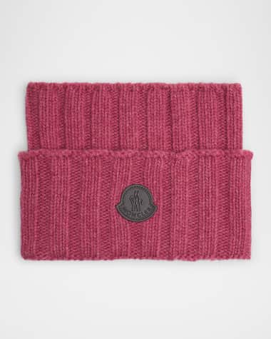 Moncler Men's Ribbed Logo Turtleneck Scarf