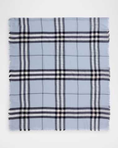 Burberry Men's Giant Check Lightweight Wool Scarf
