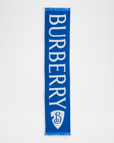 Burberry Men's Wool Logo Text B Shield Scarf