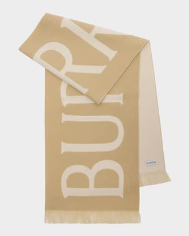 Burberry Men's Wool Logo B-Shield Scarf