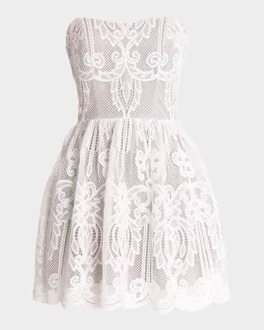 Dress the Population Black Label Sasha Strapless Scalloped Lace Mini Dress