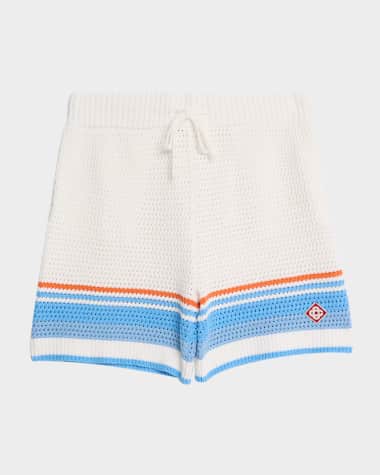 CASABLANCA Men's Faux Crochet Drawstring Shorts