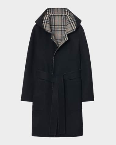Burberry Hampshire Hooded Wool Wrap Coat