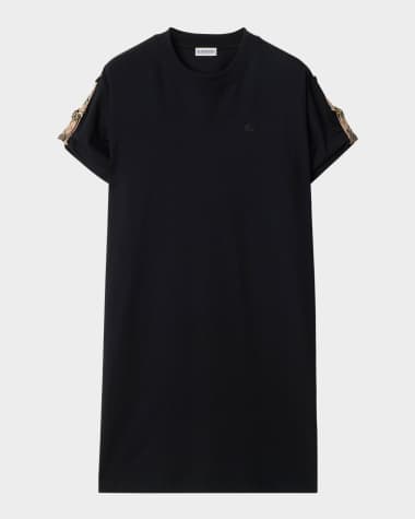 Burberry Roll-Tab Short-Sleeve Mini T-Shirt Dress