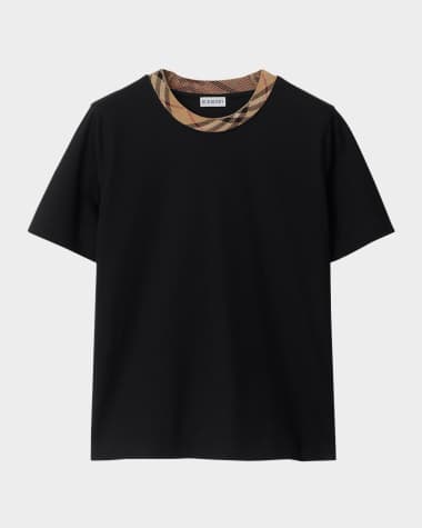 Burberry Check-Trim Short-Sleeve T-Shirt