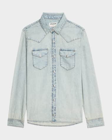 Zadig & Voltaire Saby Studded Denim Shirt