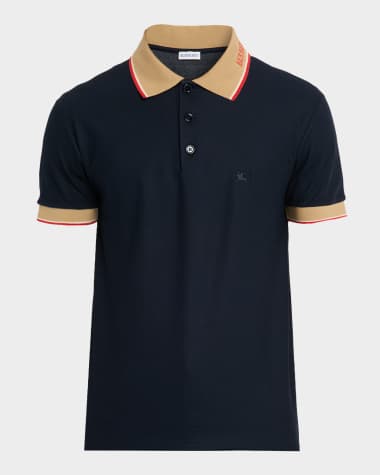 Burberry Men's Cotton Logo-Collar Polo Shirt