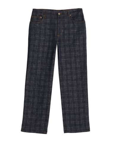 Burberry Men's Denim Check Five-Pocket Pants