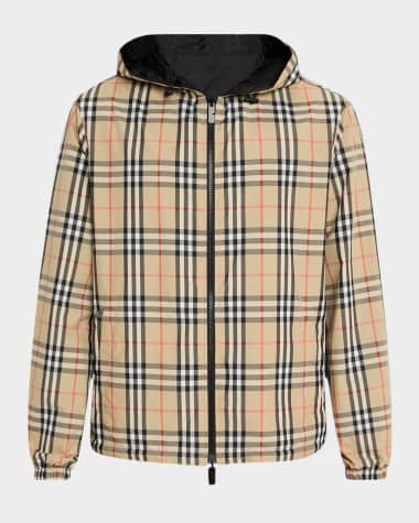 Burberry Men's Check Hooded Jacket