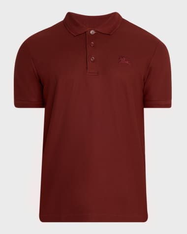 Burberry Men's Cotton Check-Placket Polo Shirt