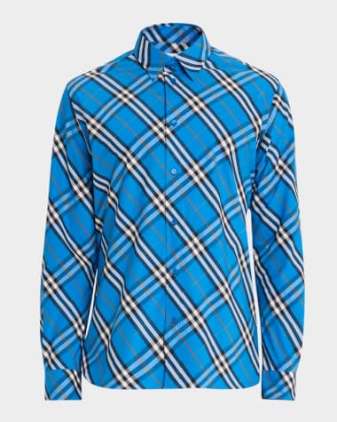 Burberry Men's Cotton Large Check Sport Shirt