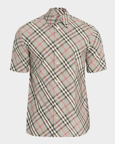 Burberry Men's Poplin Check Short-Sleeve Shirt