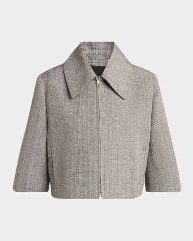 Bottega Veneta Knotted Melange Cropped Jacket