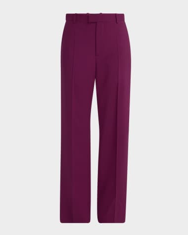 Bottega Veneta Fine Viscose-Silk Twill Straight-Leg Trousers
