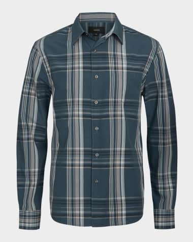 Vince Men's Lorimer Plaid French-Placket Sport Shirt