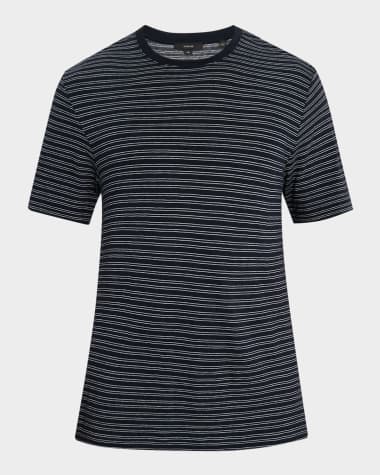 Vince Men's Cotton Thin Stripe Crewneck T-Shirt