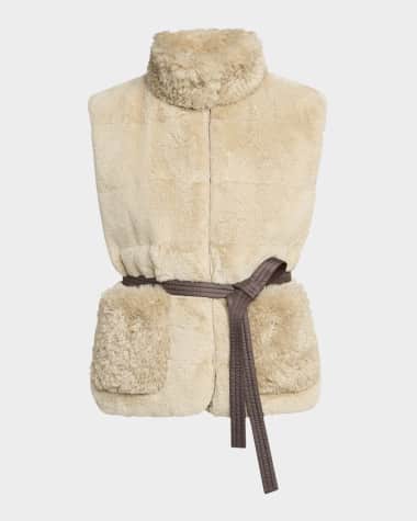 Moncler Joui Belted Faux Fur Vest