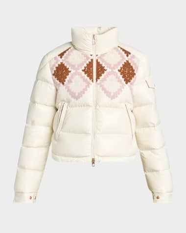 Moncler Megara Embroidered Down Puffer Jacket
