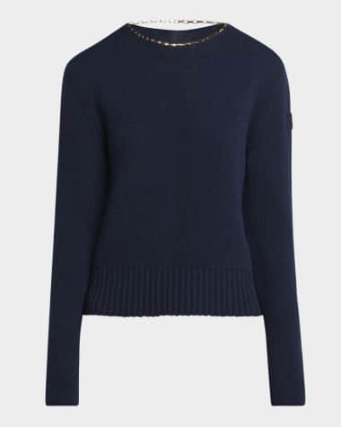Moncler Wool-Cashmere Crewneck Sweater