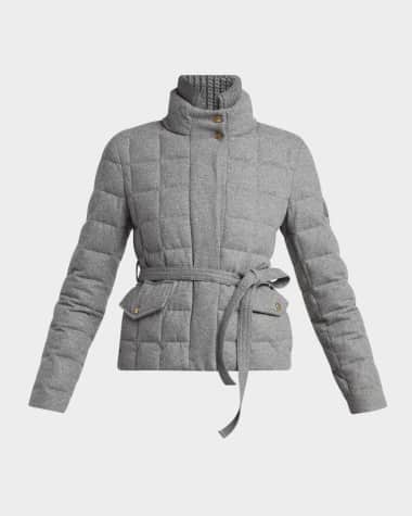Moncler Bussettes Belted Short Down Jacket