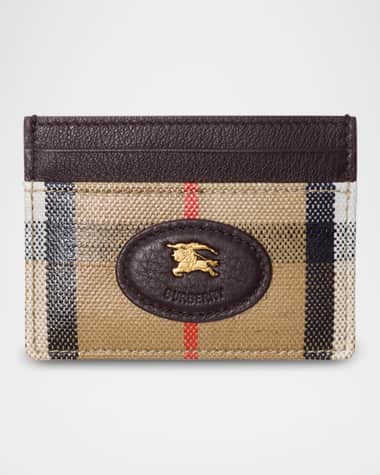 Burberry Highlands Check Jacquard Leather Card Case