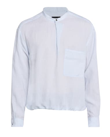 Giorgio Armani Men's Linen Nehru-Collar Sport Shirt