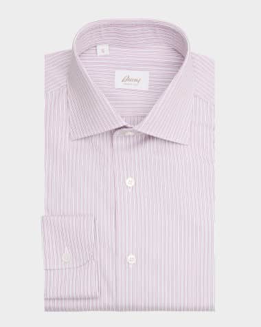 Brioni Men's Cotton Multi-Stripe Classic Fit Dress Shirt