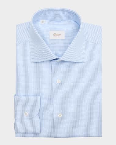 Brioni Men's Cotton Micro-Stripe Classic-Fit Dress Shirt