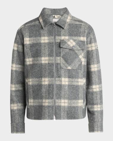 Moncler Men's Tartan Full-Zip Shirt Jacket