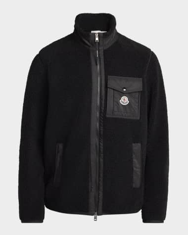 Moncler Men's Teddy Boucle Full-Zip Jacket