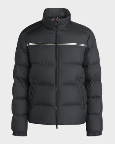 Moncler Men's Bouvaque Tricolor-Trim Down Jacket
