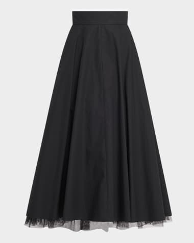 DOROTHEE SCHUMACHER Light Touch Ruffle-Hem Cotton Midi Skirt