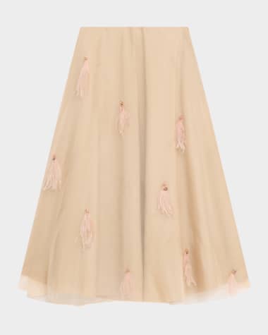 DOROTHEE SCHUMACHER Sheer Volumes Beaded Organza Midi Skirt
