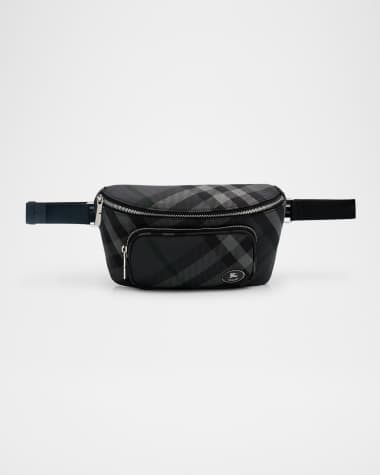 Burberry Men's Grid EKD-Plaque Belt Bag