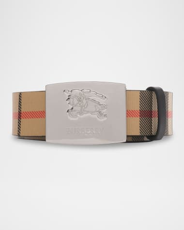 Burberry Men's EKD-Buckle Reversible Check Belt