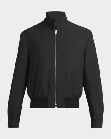 McQueen Men's Skull Jacquard Cropped Jacket