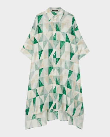 Joseph Dania Marble-Print Habotai Silk Maxi Dress
