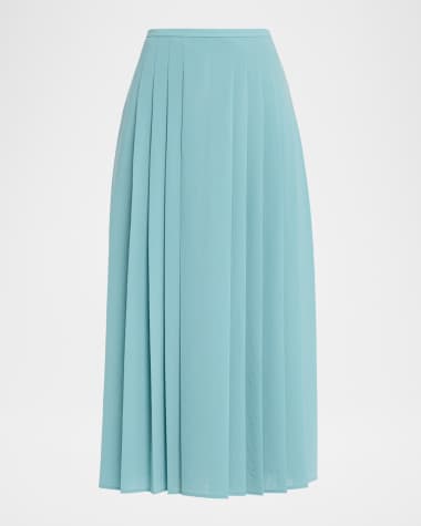 Joseph Crete Straight Pleated Midi Skirt