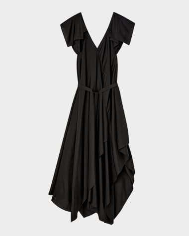 Joseph Plumet Draped Habotai Silk Maxi Dress