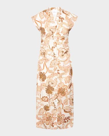 MISA Los Angeles Summer Batik Poplin Niara Midi Dress