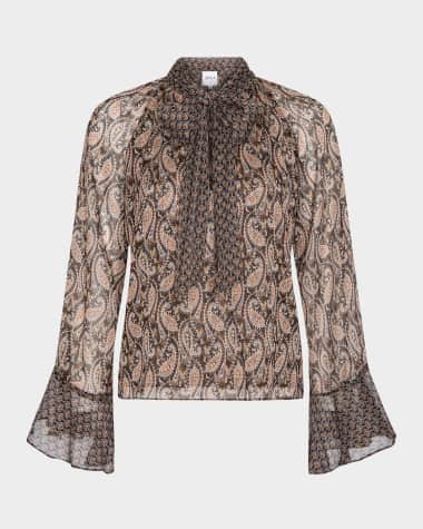 MISA Los Angeles Maris Tie-Neck Blouse