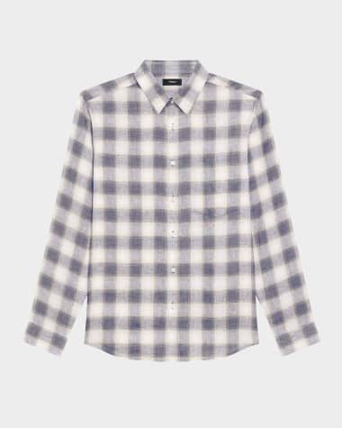 Theory Men's Irving Ombre Check Pocket Sport Shirt