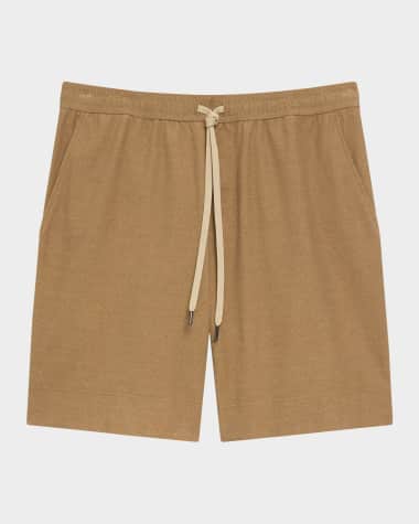 Theory Men's Relaxed Cotton Drawstring Pull-On Shorts